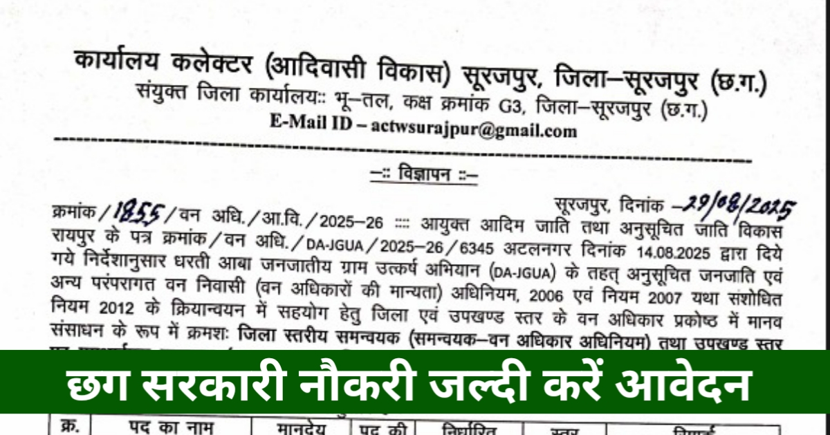 CG Surajpur Vacancy 2025